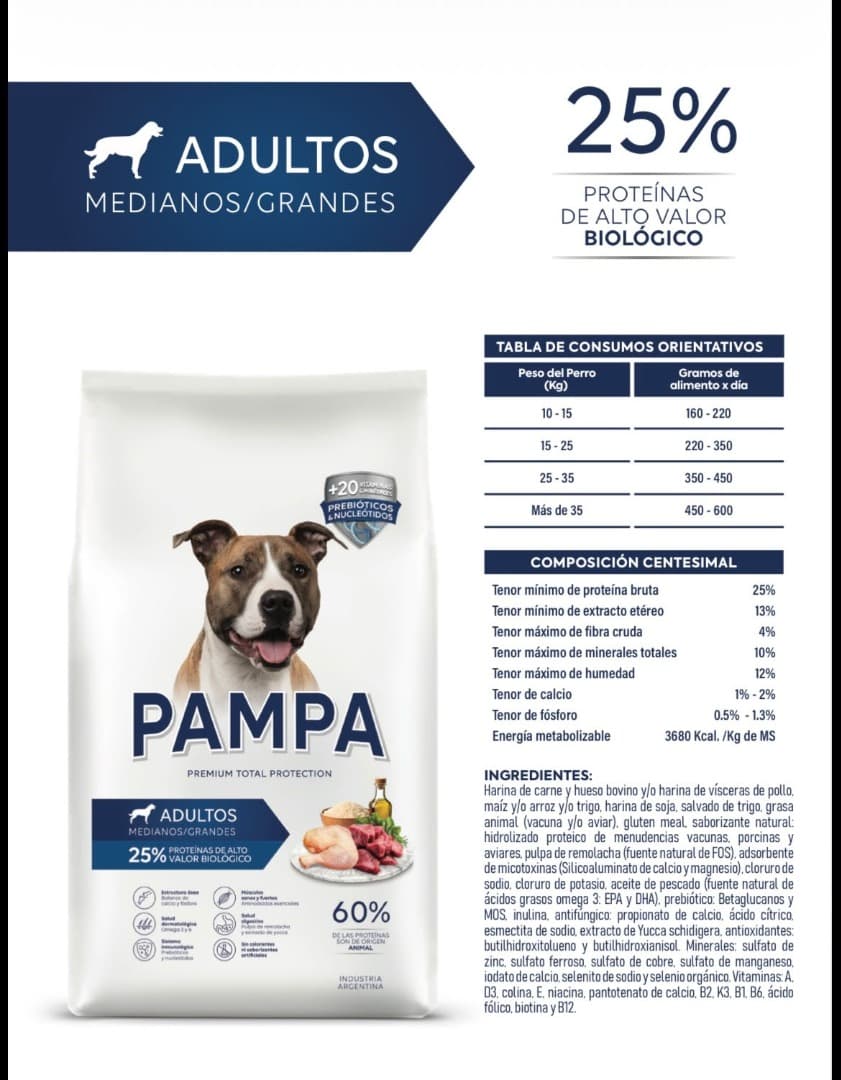 PAMPA ADULTO MEDIANO/GRANDE  3kg 3