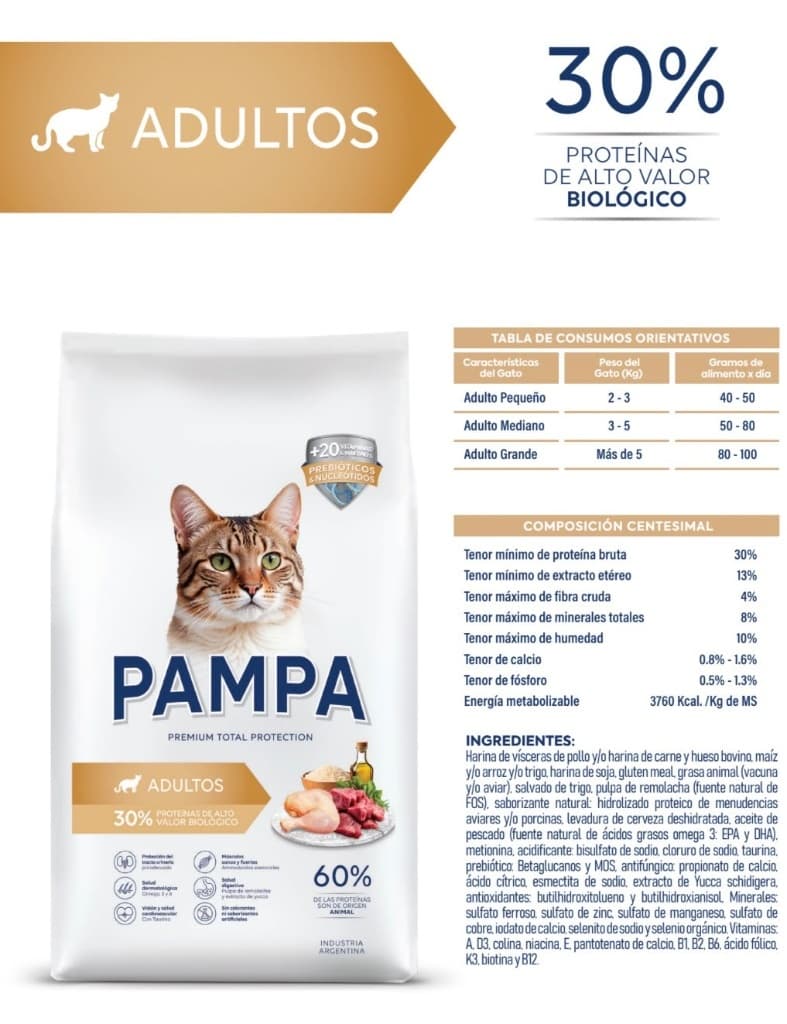 PAMPA GATOS ADULTOS 3KG 3